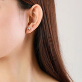 Orecchini a perno in argento sterling a forma di zampa con zirconia brillante