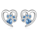 Orecchini a forma di cuore e zampa con Zirconia