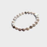 Bracciale Artigianale in Pietra Naturale con Charm a Forma di Zampa e Cuore