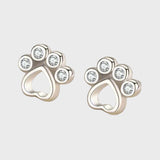 Orecchini a perno in argento sterling a forma di zampa con zirconia brillante