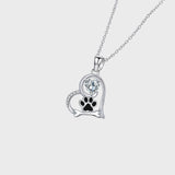 Collana Artigianale per Cani con Design di Impronta di Zampa e Osso, Decorata con Zirconia