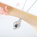 Collana Lucky Paw con Cuore, Osso e Simbolo dell'Infinito – Pendente 'Sempre nel Mio Cuore'