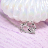 Collana in Argento Sterling con Pendente a Forma di Zampa e Cuore in Zirconia