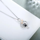 Collana Lucky Paw con Cuore, Osso e Simbolo dell'Infinito – Pendente 'Sempre nel Mio Cuore'