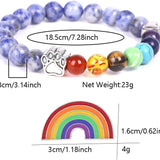 Bracciale Commemorativo Ponte Arcobaleno – Regalo con 7 Perle Chakra per Onorare la Memoria di un Animale