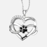 Collana Infinity Cuore e Zampa in Argento 925 con Zirconia