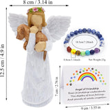 Set Commemorativo per Cani: Figurina Angelo dell'Amicizia e Bracciale Chakra Ponte Arcobaleno