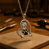 Collana Artigianale per Cani con Design di Impronta di Zampa e Osso, Decorata con Zirconia
