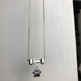 Collana Elegante in Acciaio Inossidabile con Charm a Forma di Zampa di Cane