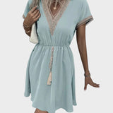 Bianca – Vestito Boho Chic con Scollatura a V e Vita Sottolineata