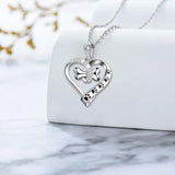 Set di gioielli a 2 pezzi con pendenti a forma di zampa, cuore e osso