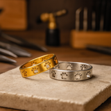 Anello con Stampa di Zampa in Oro – Acciaio Inossidabile