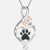 Collana Lucky Paw con Cuore, Osso e Simbolo dell'Infinito – Pendente 'Sempre nel Mio Cuore'