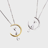 Collana Chic con Gatto e Mezzaluna