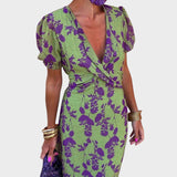 Amélia - Abito Boho Plissettato con Stampa Floreale Elegante