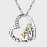 Collana in Argento Sterling 925 – Design a Forma di Cuore e Cane con Zirconia