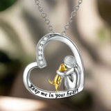 Collana in Argento Sterling 925 – Design a Forma di Cuore e Cane con Zirconia