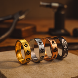 Anello in Acciaio Inossidabile con Impronta di Zampa Artigianale