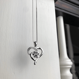 Collana Infinito in Acciaio Inossidabile con Motivo Cuore e Zampa