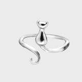 Delizioso anello in acciaio inox a forma di gatto